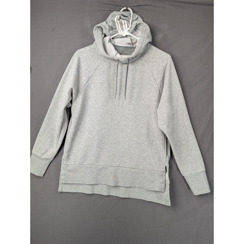 Nike Womens Dri-Fit Just Do It Hoodie Gray Pullover 929541-063 Size S